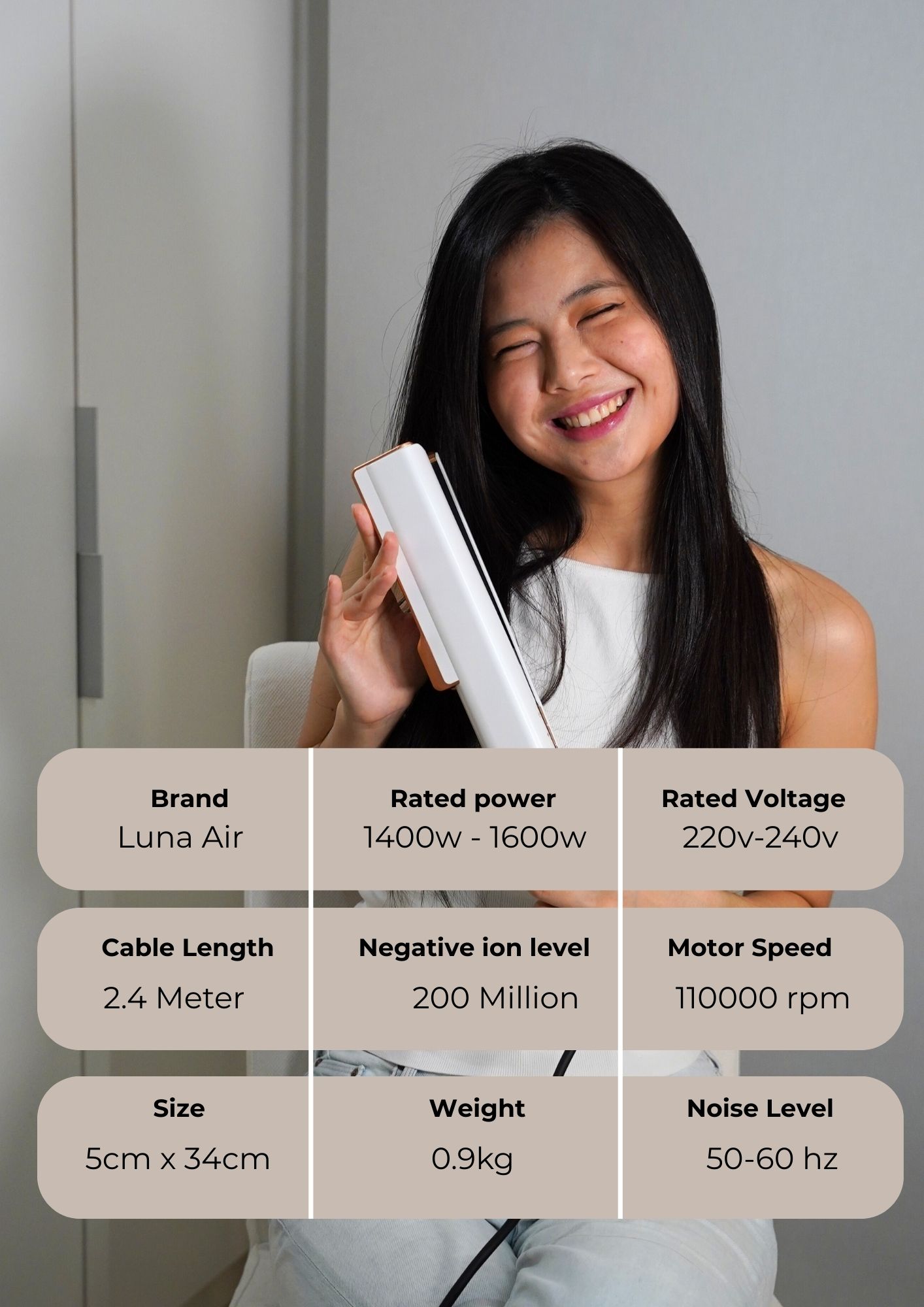 Franly 2-in-1 Luna Air Straightener | Dry & Style | No Heat Damage | No ...