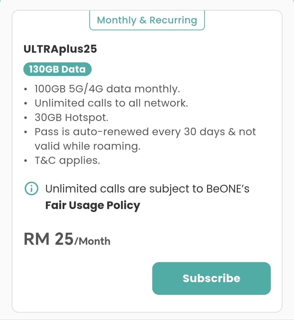 ♨️ 130GB RM25 ♨️ Simkad BeONE by RedONE Prepaid 5G 4G High Speed Data ...
