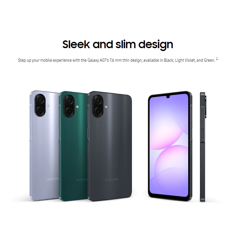 Samsung Galaxy A07 4G Smartphone | 8GB RAM + 256GB ROM | Original