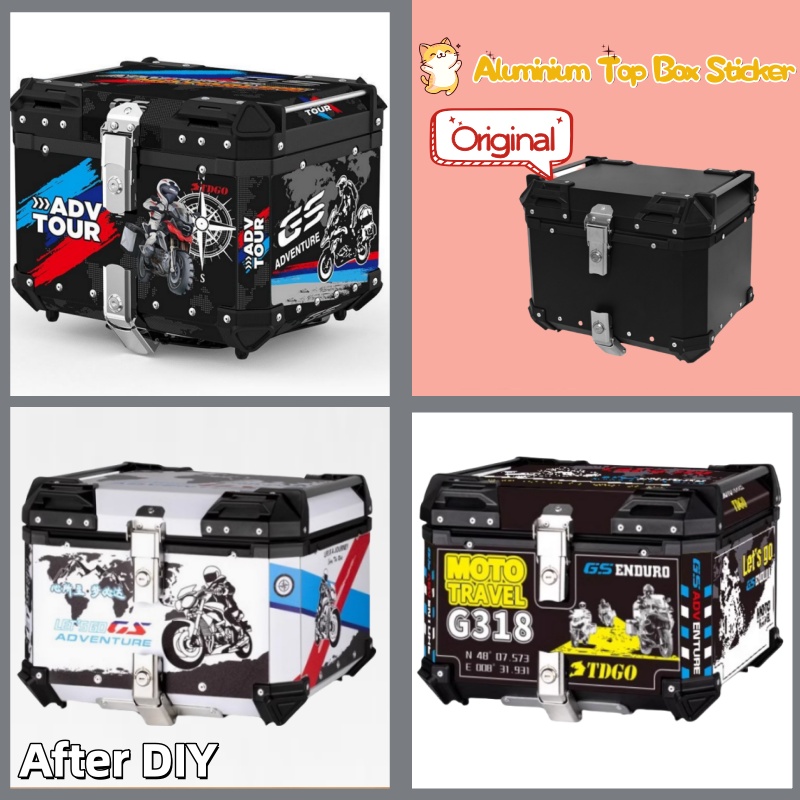 NJX Aluminium Top Box Sticker 45L Design ACE Kotak Motosikal Peti Box ...