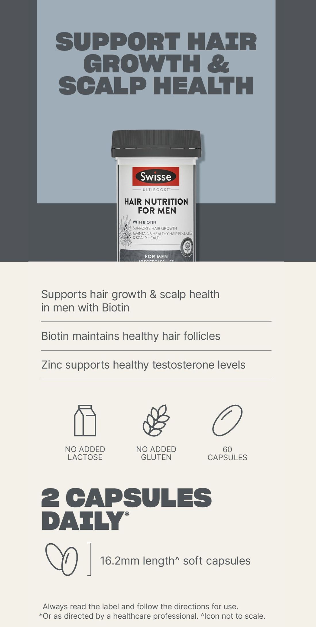 Ultiboost Hair Nutrition For Men Capsules main image 1