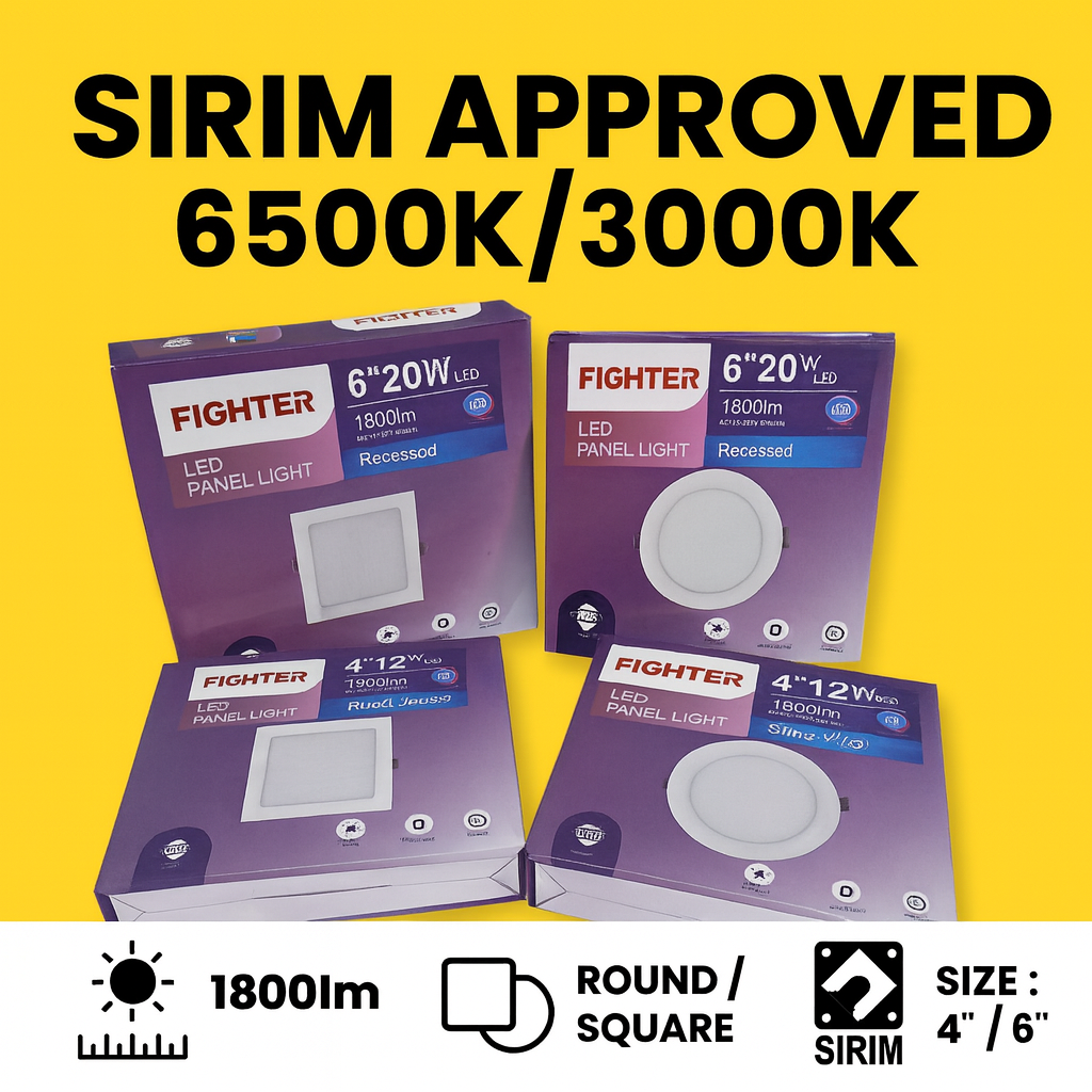 FIGHTER LED DOWNLIGHT LAMPU CEILING 4”12W | 6” 20WATT (6500K) LAMPU LED ...