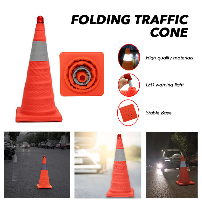 45cm/60cm Collapsible Foldable Road Cone Safety Reflective Tape ...
