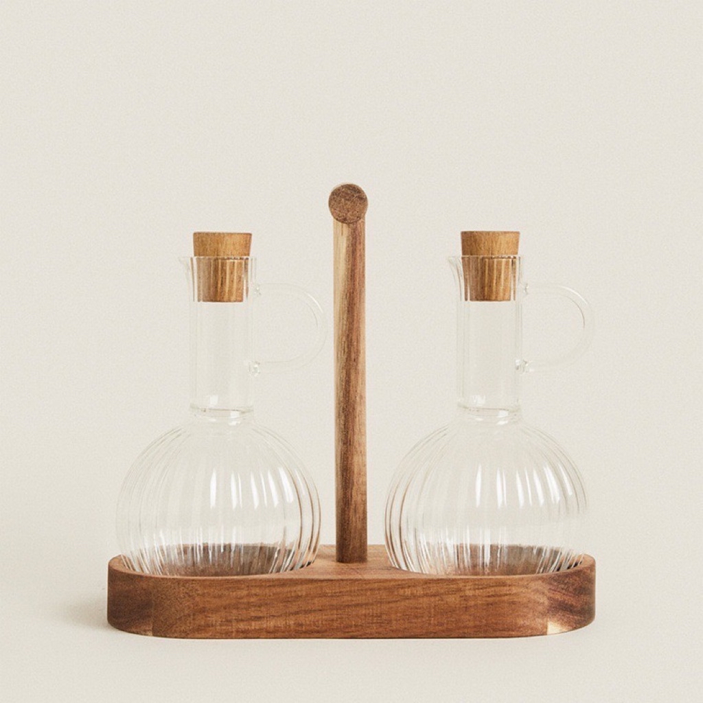 [READYSTOCK] ZARA HOME INSP oil and vinegar pot with wooden stand ...