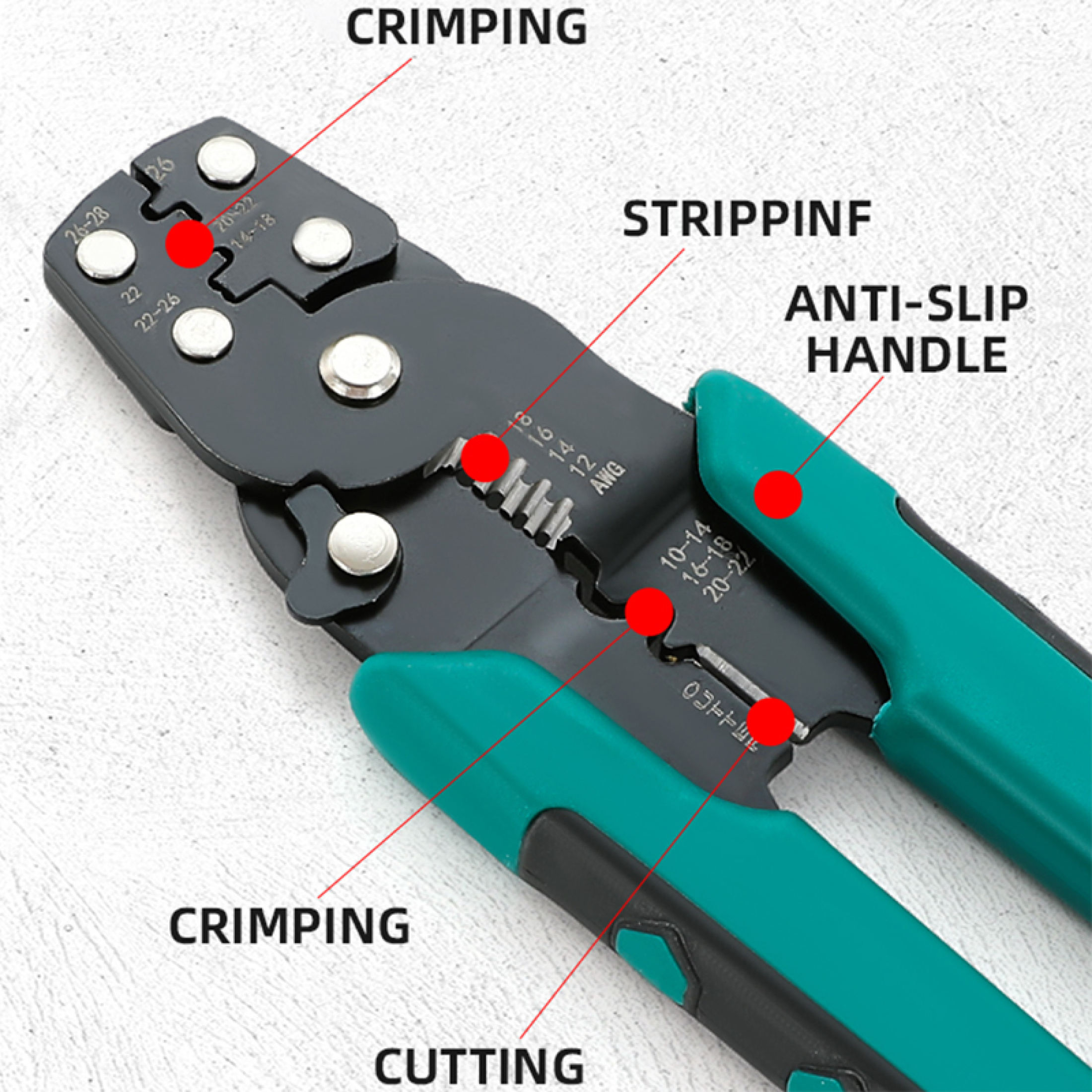 13In1 Wire Crimper Multi Function Tools Crimping Stripper Cutting Tools ...