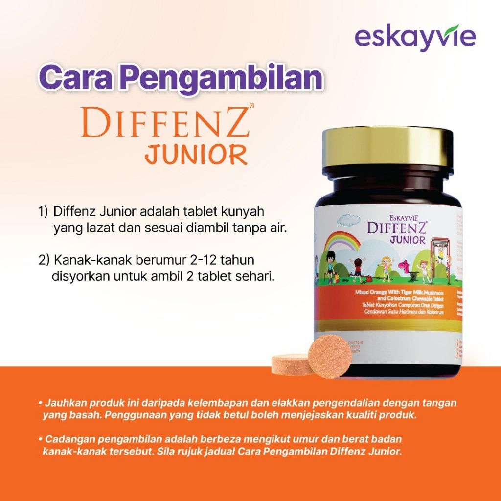 Eskayvie Diffenz Junior Vitamin C, D Anak Sihat | Shopee Malaysia