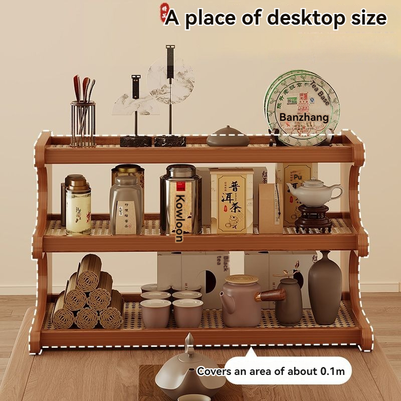 Table Storage Rack Wooden 2/3Layer Table Shelf Dormitory Bedroom Living ...