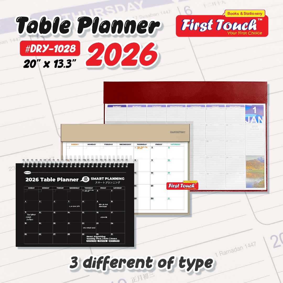 DIARY 2026 Table Planner Desk Planner A2 27CM X 38CM PVC Cover Desktop ...