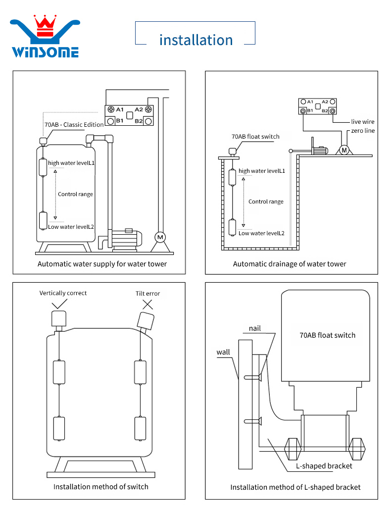COD Double Float Suspension Automatic Liquid Level Controller Pump ...
