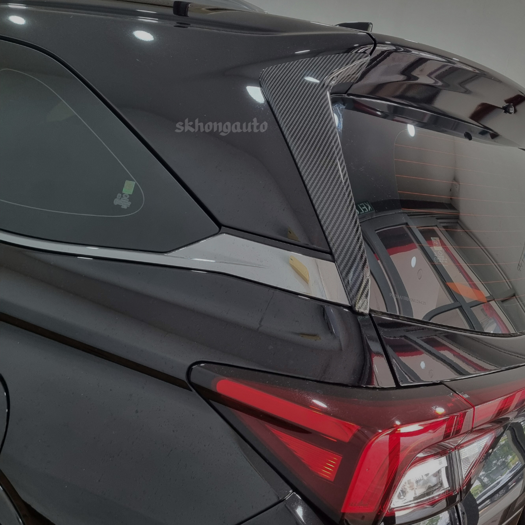 toyota veloz car rear spoiler side garnish carbon fiber chroem ...