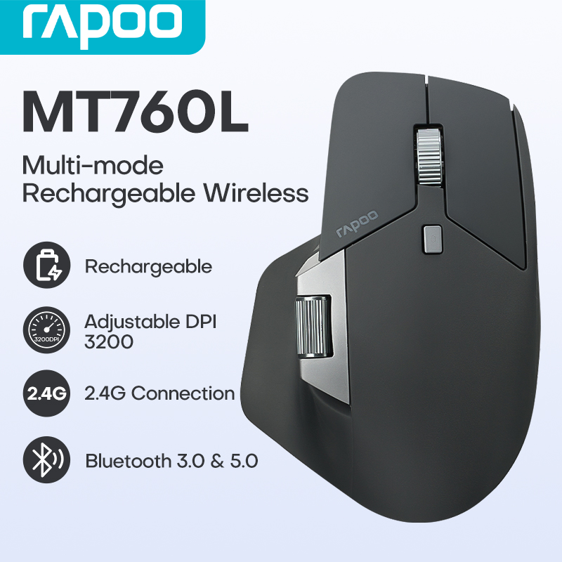 Rapoo MT760L / MT760M Rechargeable Bluetooth Wireless Optical Mouse ...