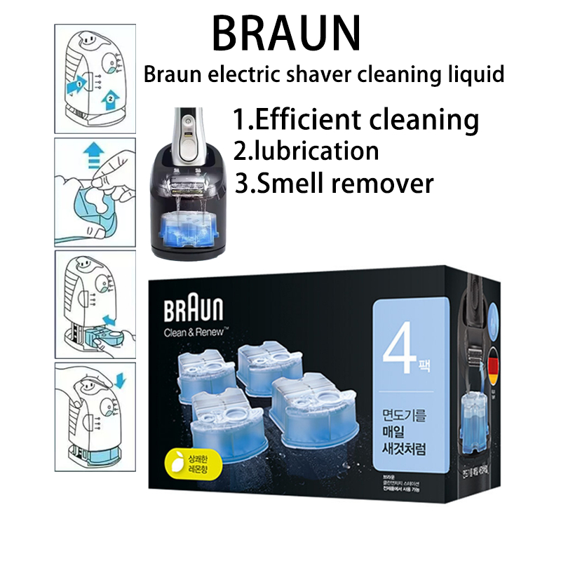 Braun Electric Shaver Cleaning Liquid CCR4 Series 3 5 7 8 9 Razor blade ...