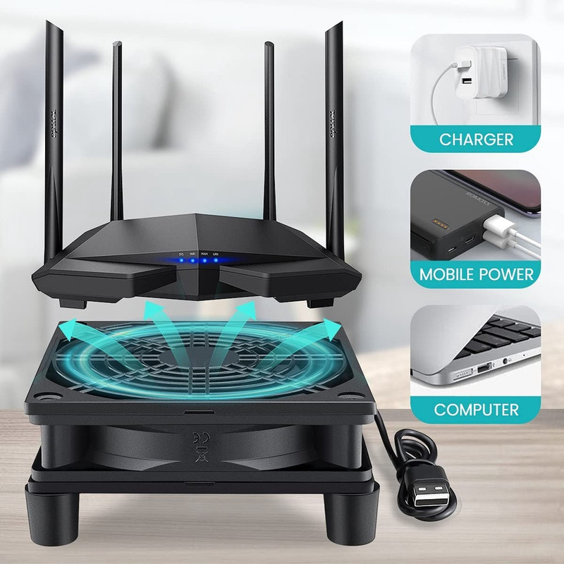 Powerful WiFi Router USB Fan 1800RPM 12CMCooling Fan For LCD TV Android ...