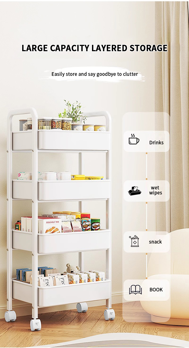 【CREATION】5 Tier Ikea Trolley Rack Wheel Multifunction BookShelf ...