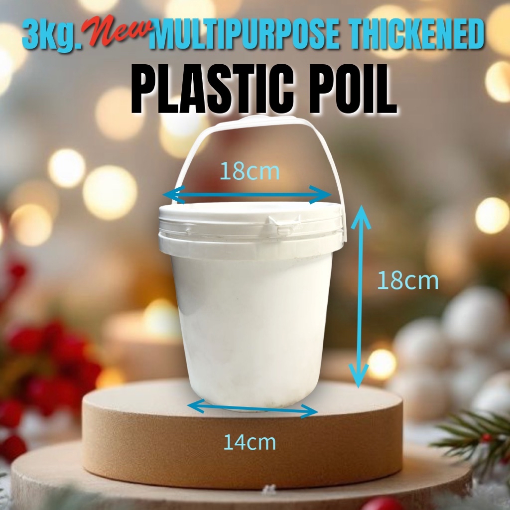 3KG Multipurpose Thickened Plastic Pail Bucket with Lid | Shopee Malaysia