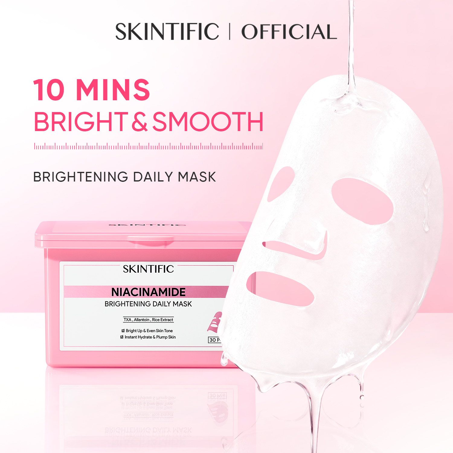 [TOP SELLER]SKINTIFIC Niacinamide Brightening Mask Face Daily Mask ...