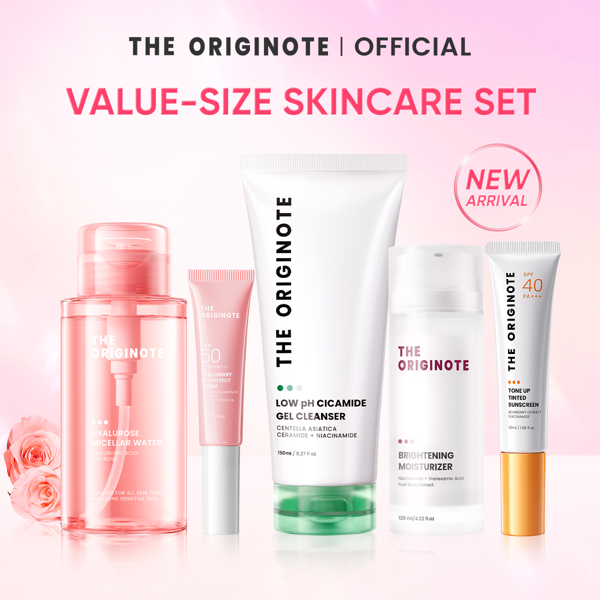 The Originote 5in1 Skincare Package, Skincare Set Face Wash Cleanser ...