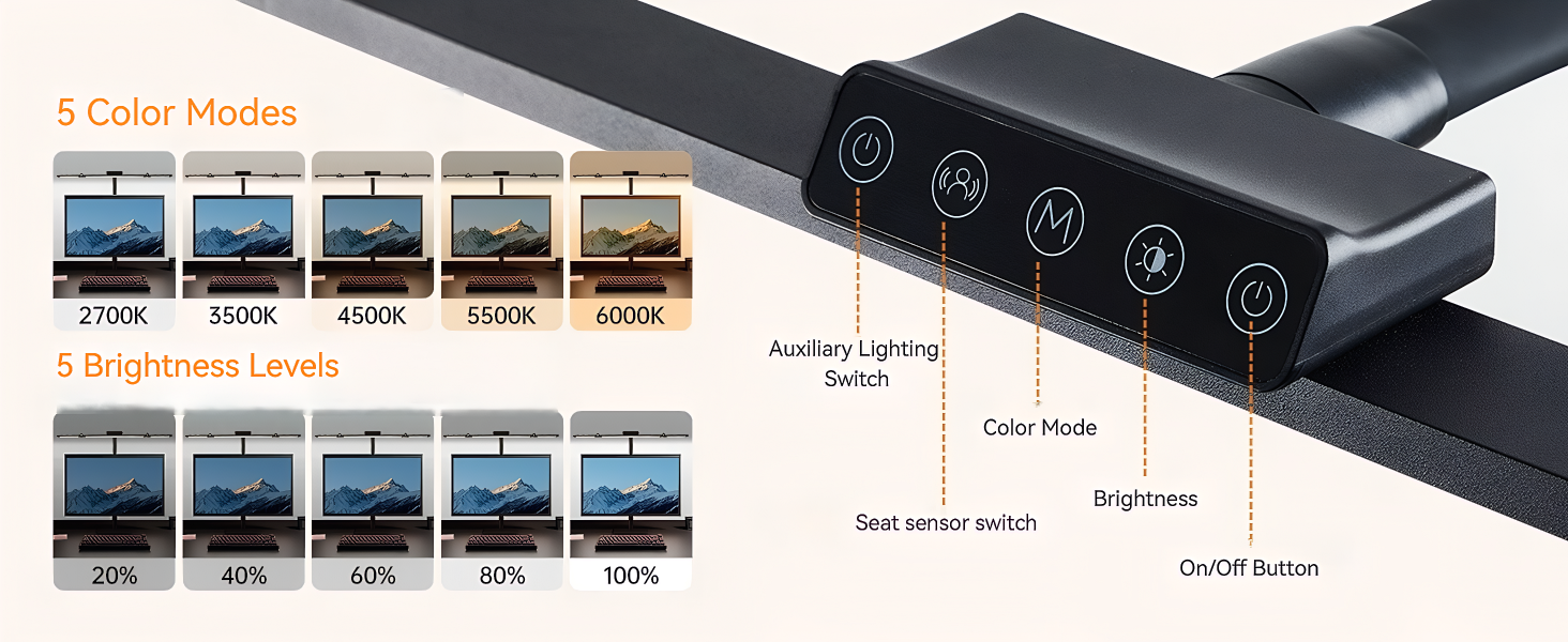 LED Long Arm Three Head Remote Control Student Study Office Eye ...