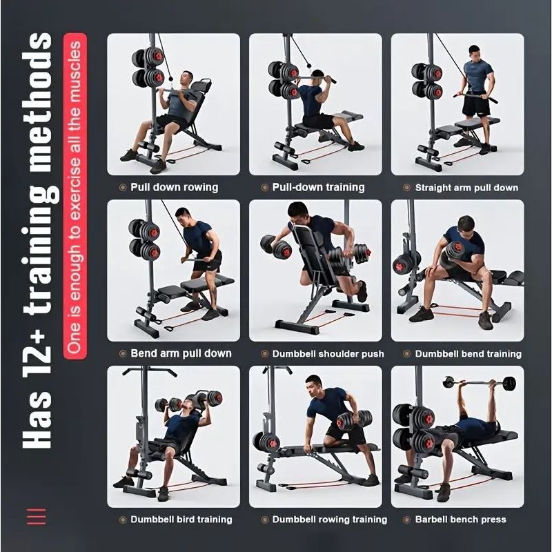 Dumbbell Bench Adjustable Foldable Bench Multi-function Weight Lifting ...
