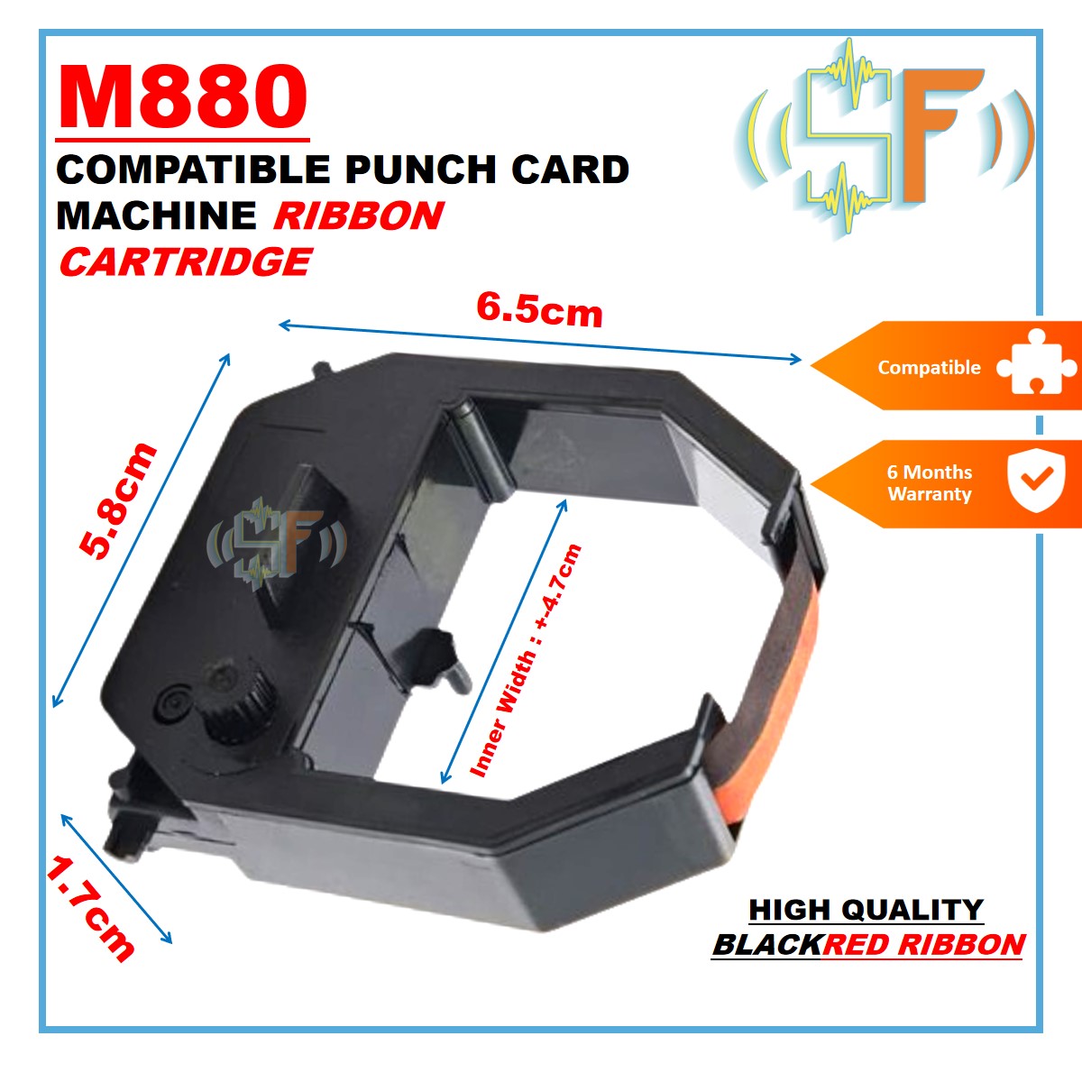 Timozia M880 Compatible Ribbon Cartridge Punch Card Machine Time ...