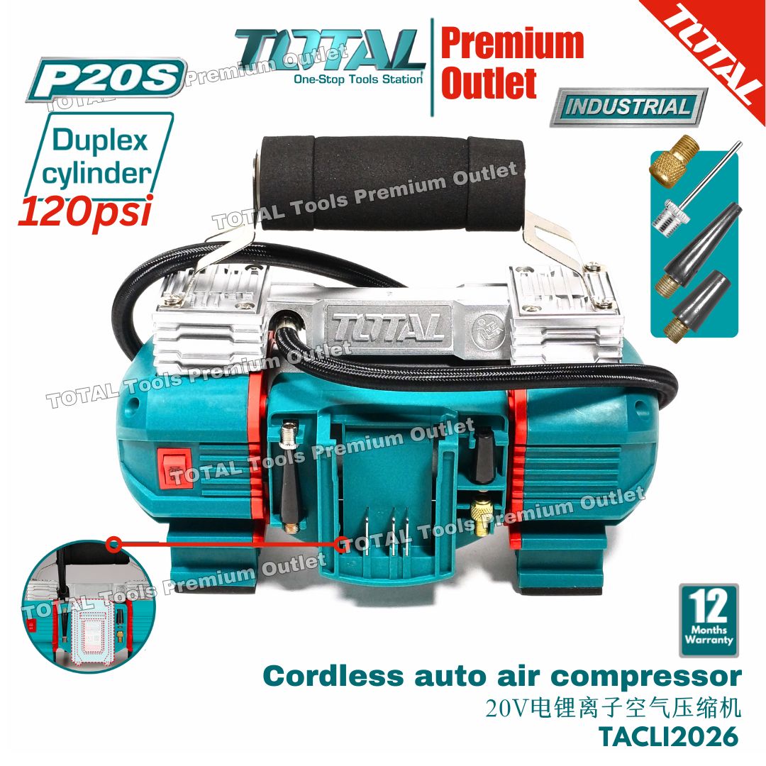 TOTAL Tools 20V series Cordless Handheld air pump compressor, Portable ...