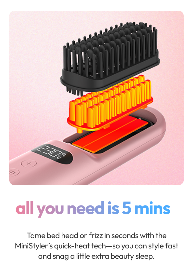 Stryv MiniStyler | Wireless Heated Comb | Anti-Frizz | Compact ...