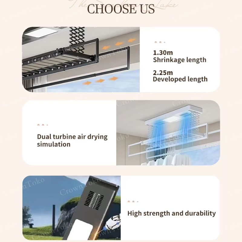 Electric Smart Clothes Dryer Rack with Remote Control HYB | Shopee Malaysia