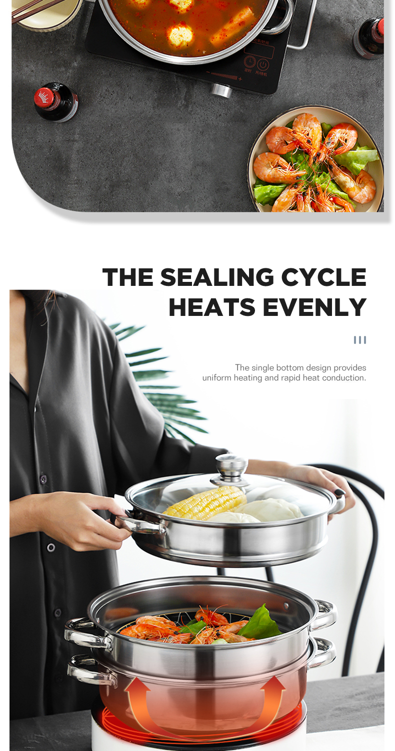 Dreepor Multilayer Pot Set Stainless Steel Steamer Pot Steamboat Hotpot ...