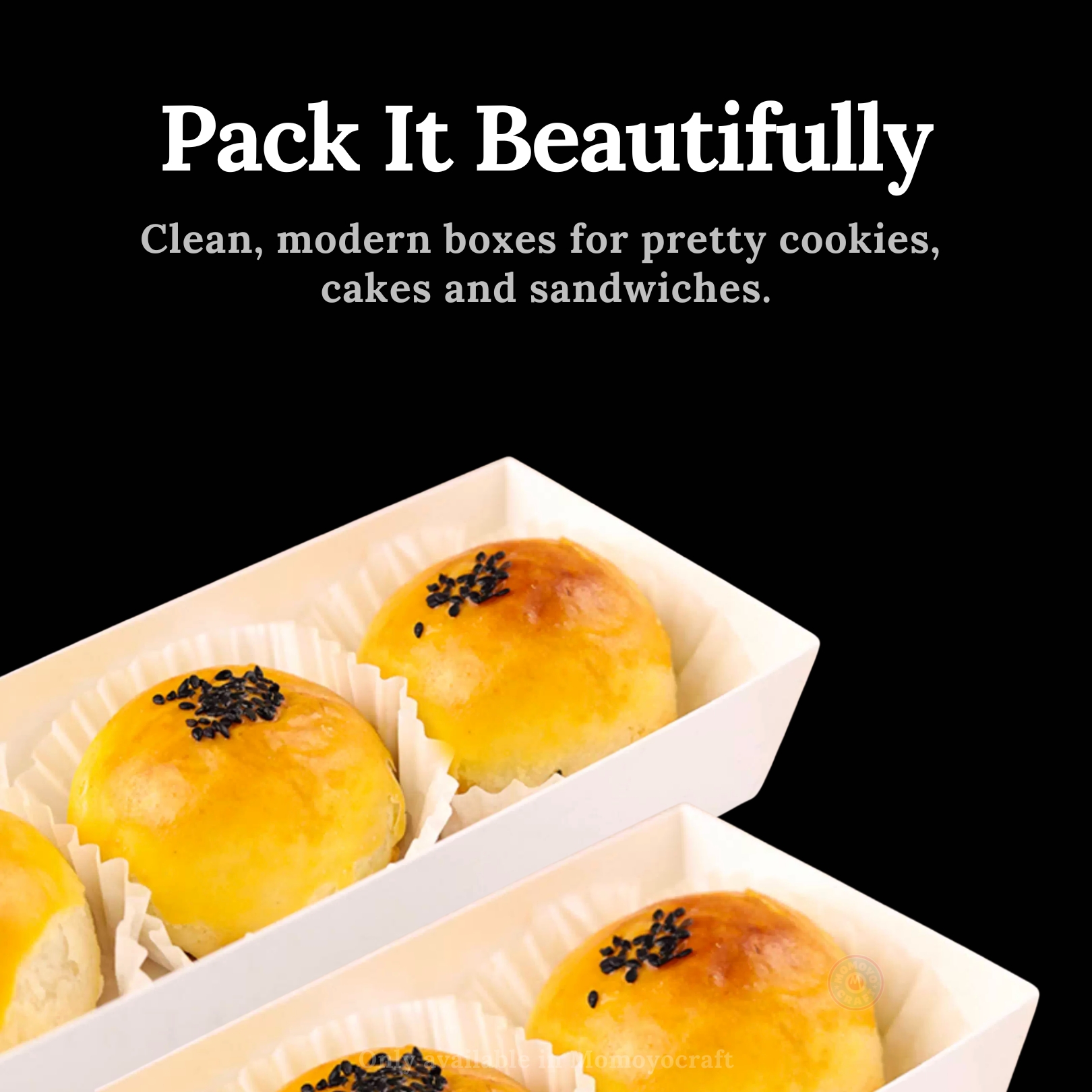 Momoyocraft Premium Kraft Cake Box Square Rectangular Clear Lid Bakery ...