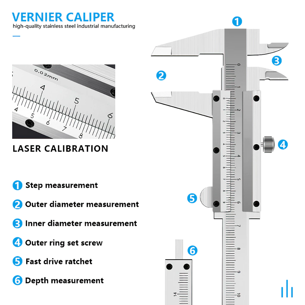 【COD】Precision Vernier Caliper mm High Accuracy Measuring Tool for DIY ...