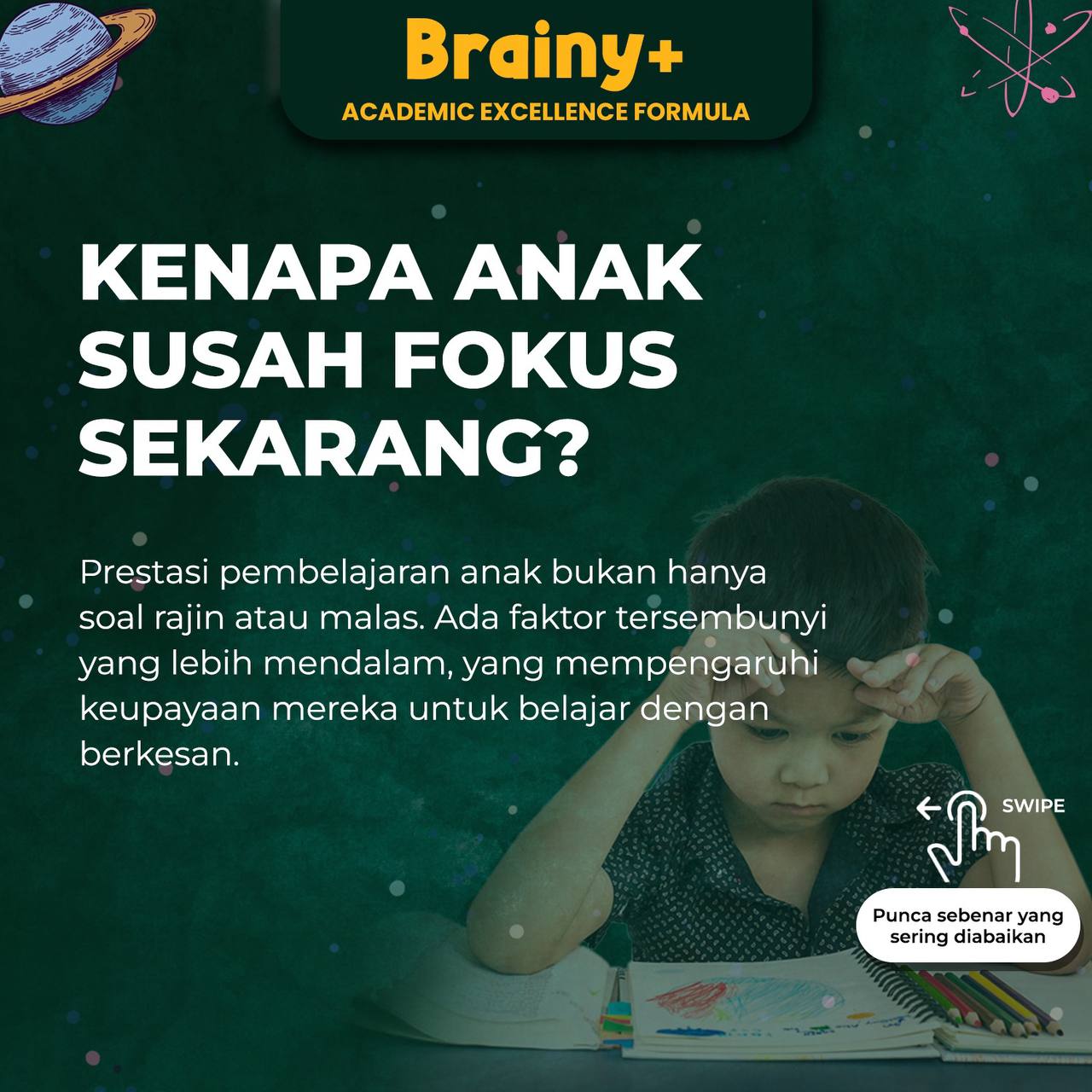 BRAINY+ Anak Tenang & Fokus Belajar dengan Saffron, Inulin, Lutein ...