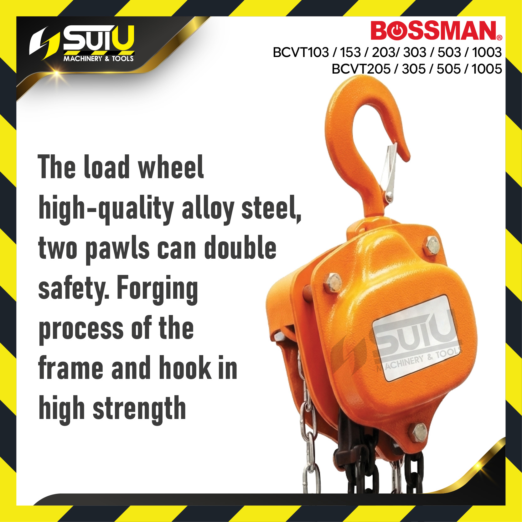 BOSSMAN BCVT series 3M / 5M Takela Rantai / Chain Block (1 Ton ~ 10 Ton ...