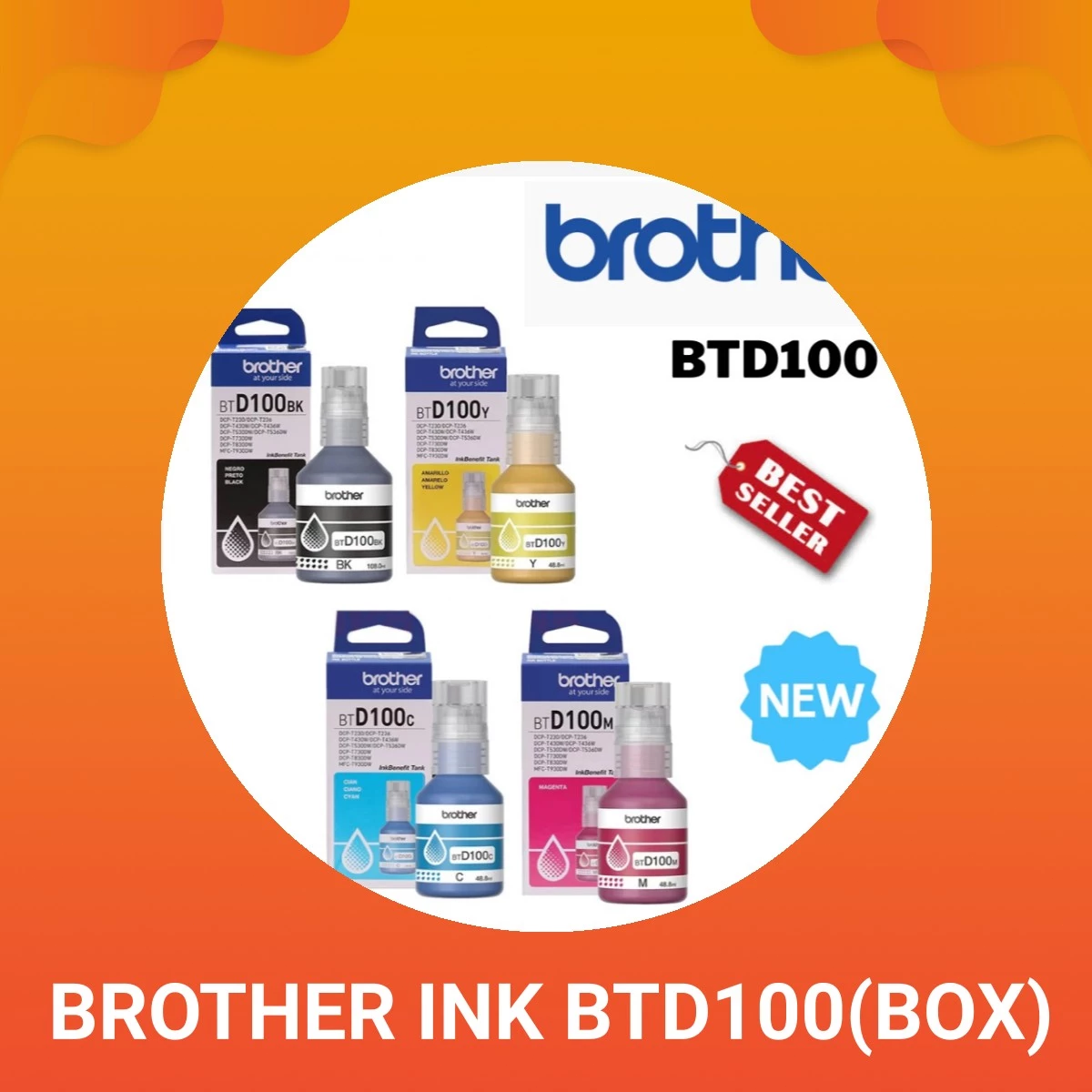 【𝐑𝐞𝐚𝐝𝐲 𝐒𝐭𝐨𝐜𝐤】Brother Ink BTD100 Refill Ink for Printer T230 T430W ...