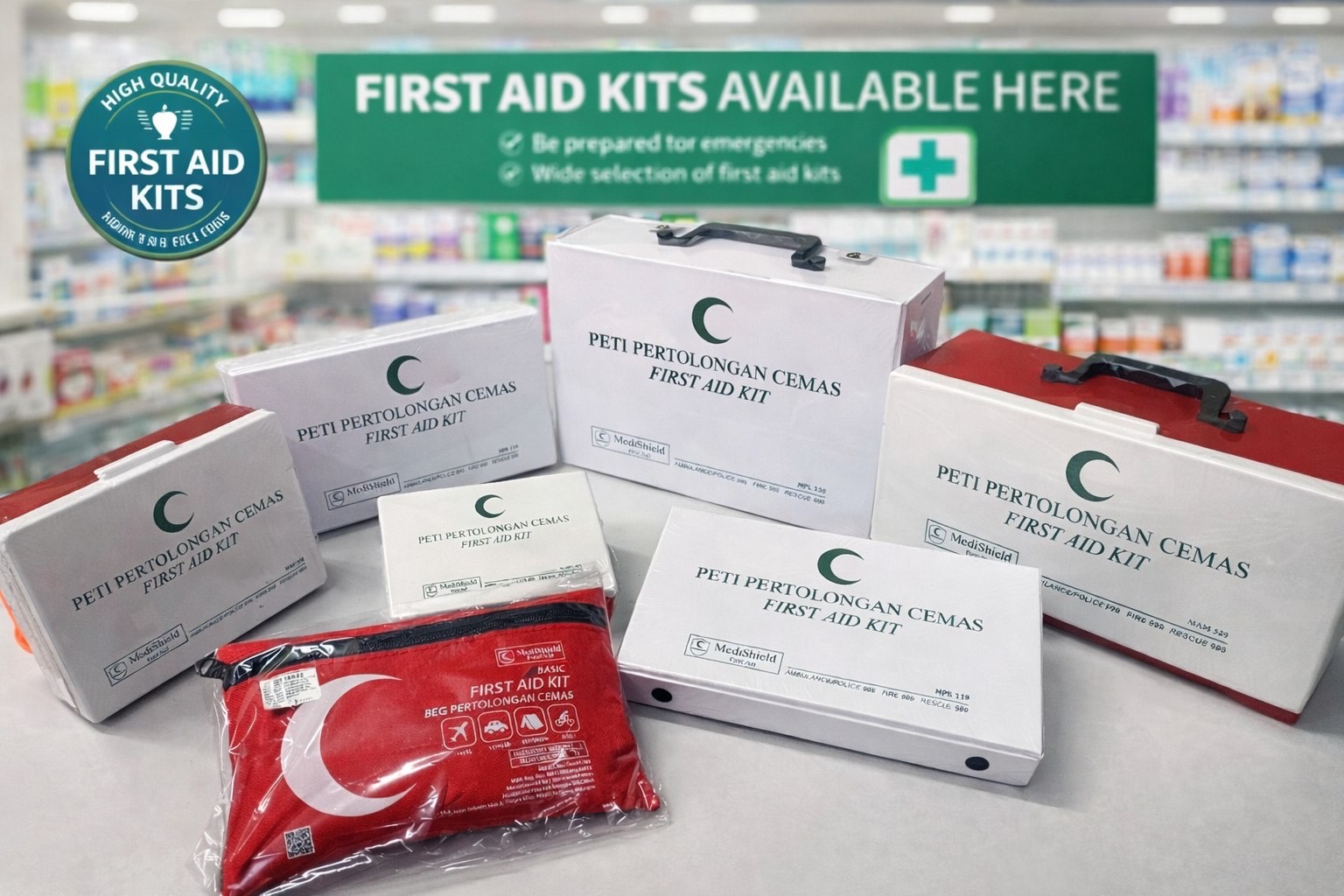 MDA KKM Approved Medishield Equipped First Aid Kit Peti Pertolongan ...