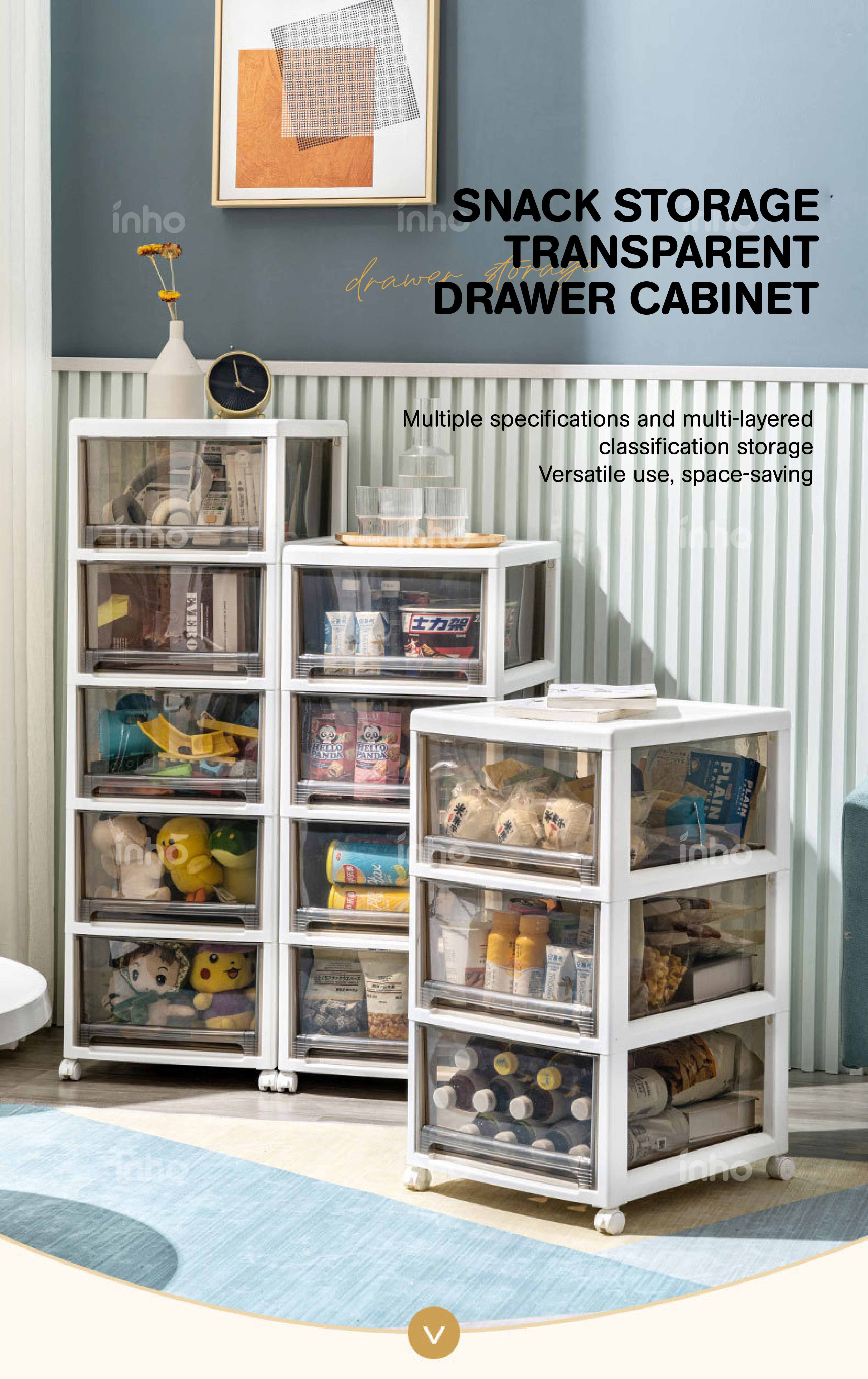 INHO L36cm (3-5 Layers) Multipurpose Storage Trolley Moveable Storage ...