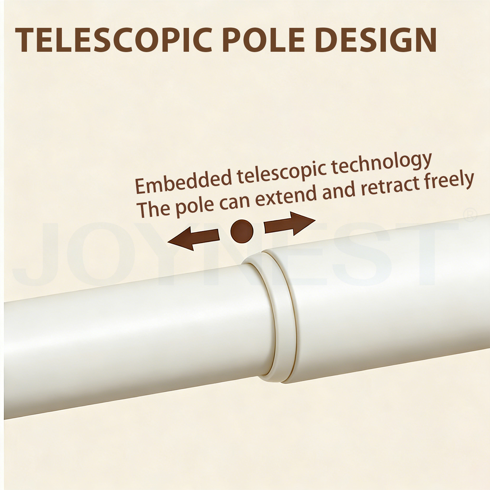 JOYNEST 70-260cm Stainless Steel Punch-Free Curtain Rod Telescopic ...