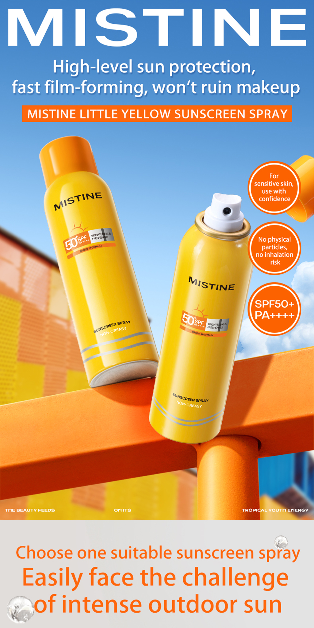 Mistine Ultra Protection Brightening & Freshening Sunscreen Spray SPF50 ...