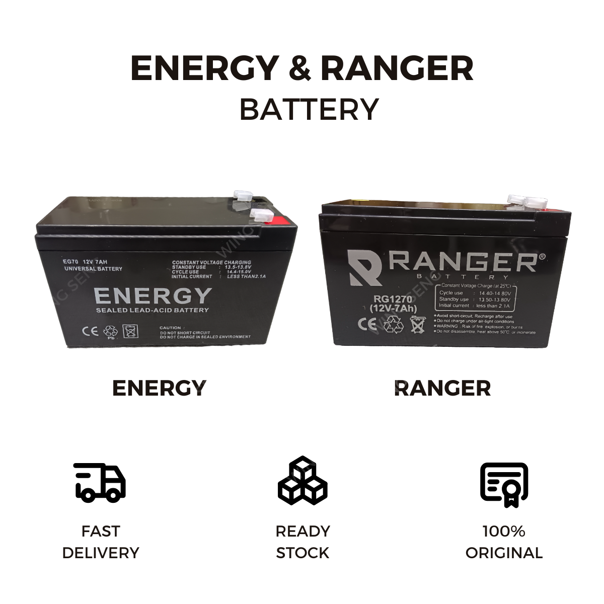 ENERGY Battery / Ranger Battery 12V 7AH Auto gate system | Shopee Malaysia