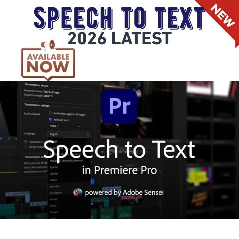 Adobe Premiere Pro Speech to Text 2026 Latest (Windows) | Shopee Malaysia