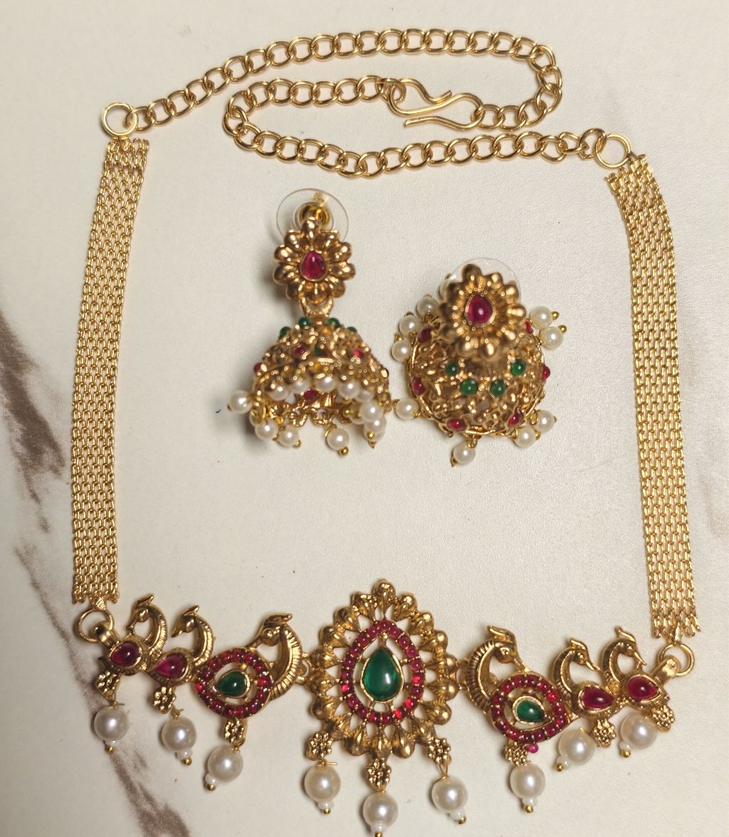 Simple choker set indian choker sets Korean butterfly choker | Shopee ...