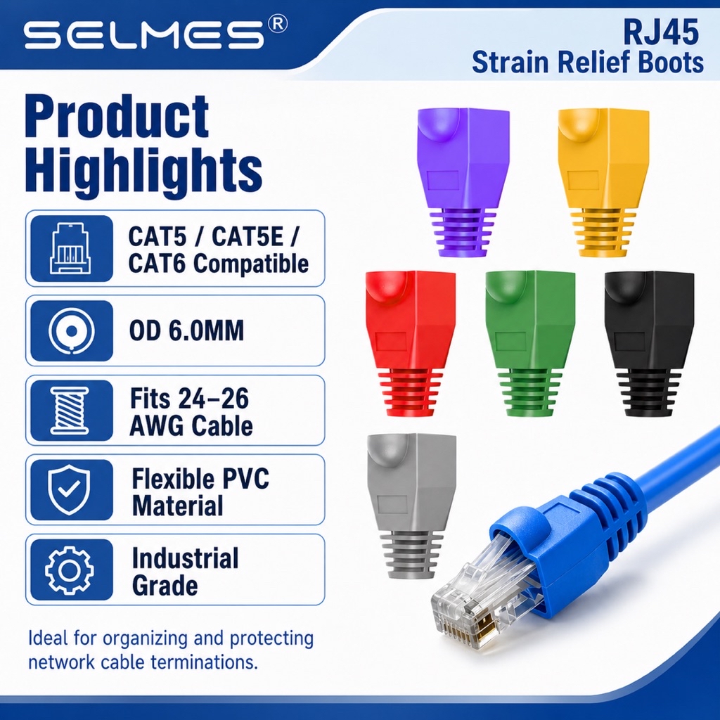 RJ45 Ethernet Network Cap SELMES OD 6.0MM LAN Strain Relief Boots ...