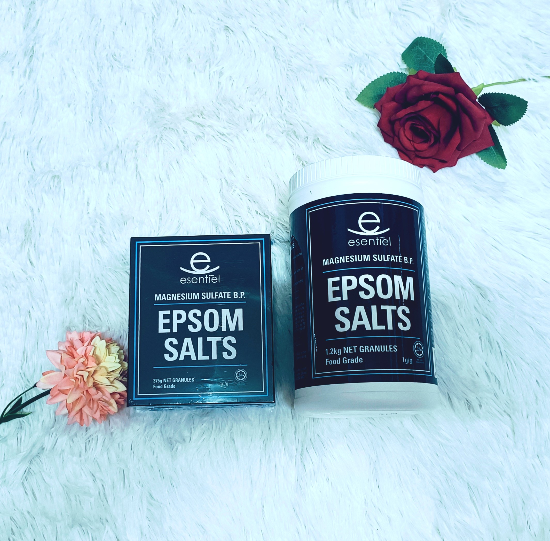 Esentiel Epsom Salt Magnesium Sulfate Bath Soak Detox - 375g / 1.2kg ...