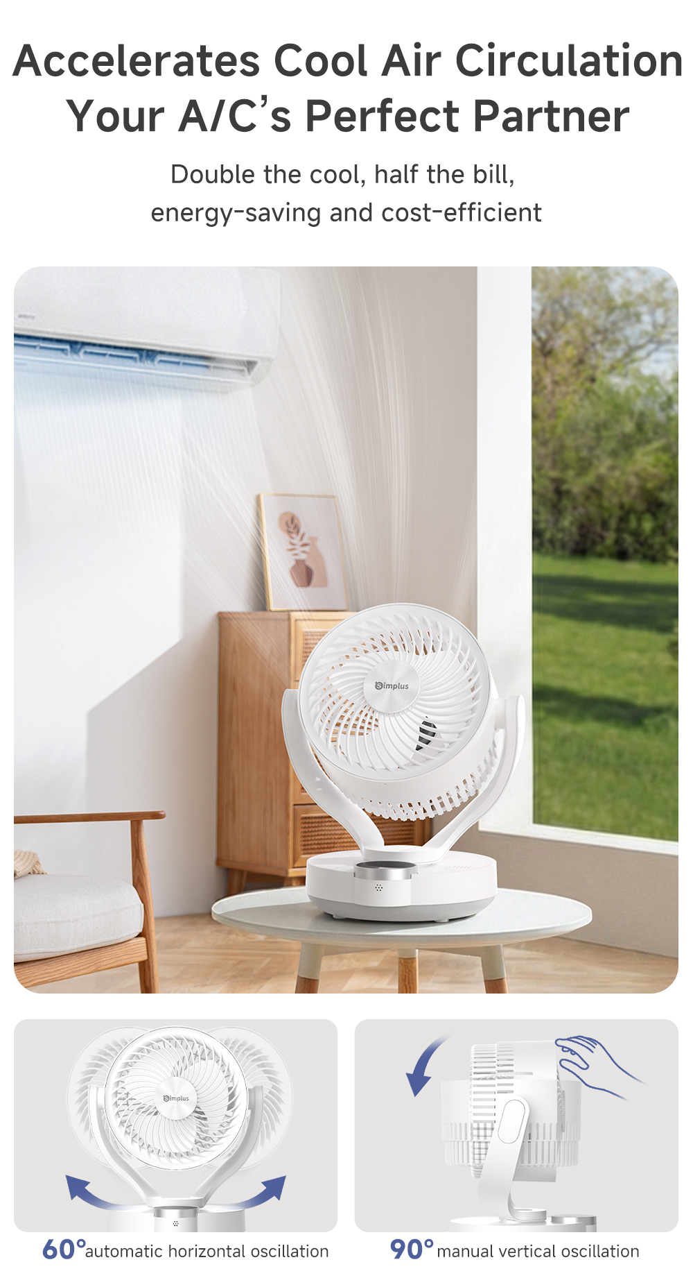 【Exclusive】Simplus AI Voice-Controlled Circulator Fan丨3 Speed 丨Aroma ...