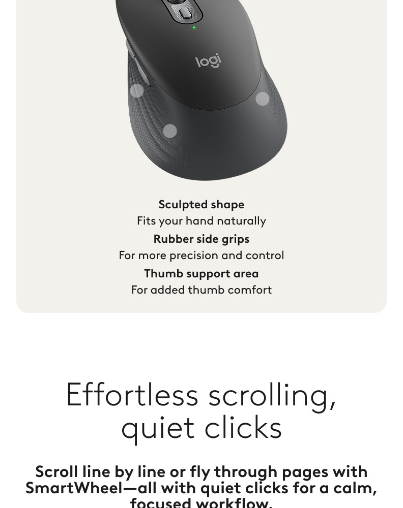 Logitech Signature Comfort Plus Wireless Mouse, M840 L Bluetooth Mouse ...