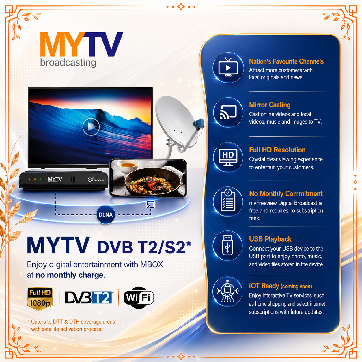 Original MyFreeView MYTV Decoder Box DVBT2 HD DTTV Set Top Box dekoder ...