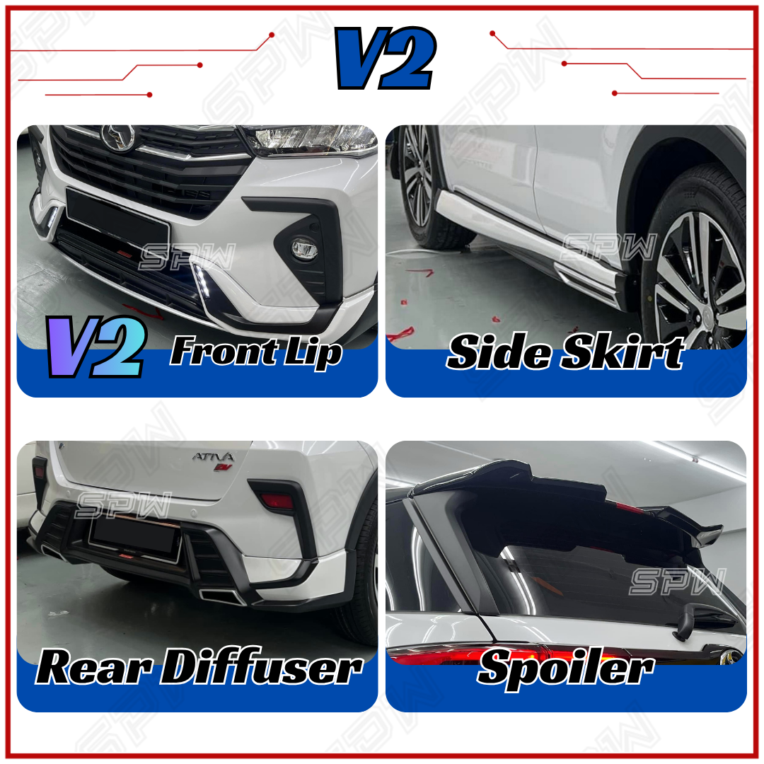 Perodua Ativa V1/V2 Gear Up Bodykit GU Body Kit Front Bumper Lip Side ...