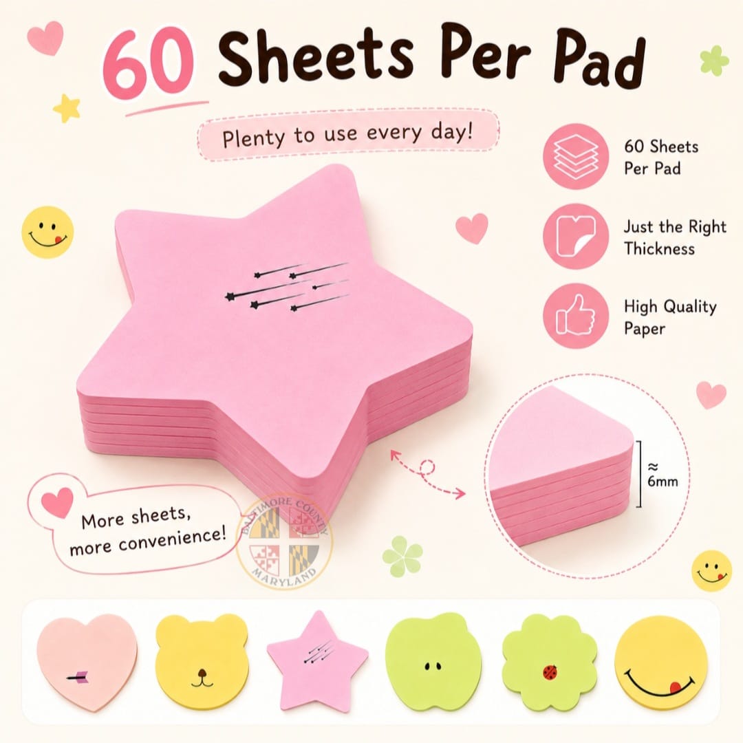 Creative Cute Sticky Notes | Strong Adhesive Memo Pads | Bear Heart ...