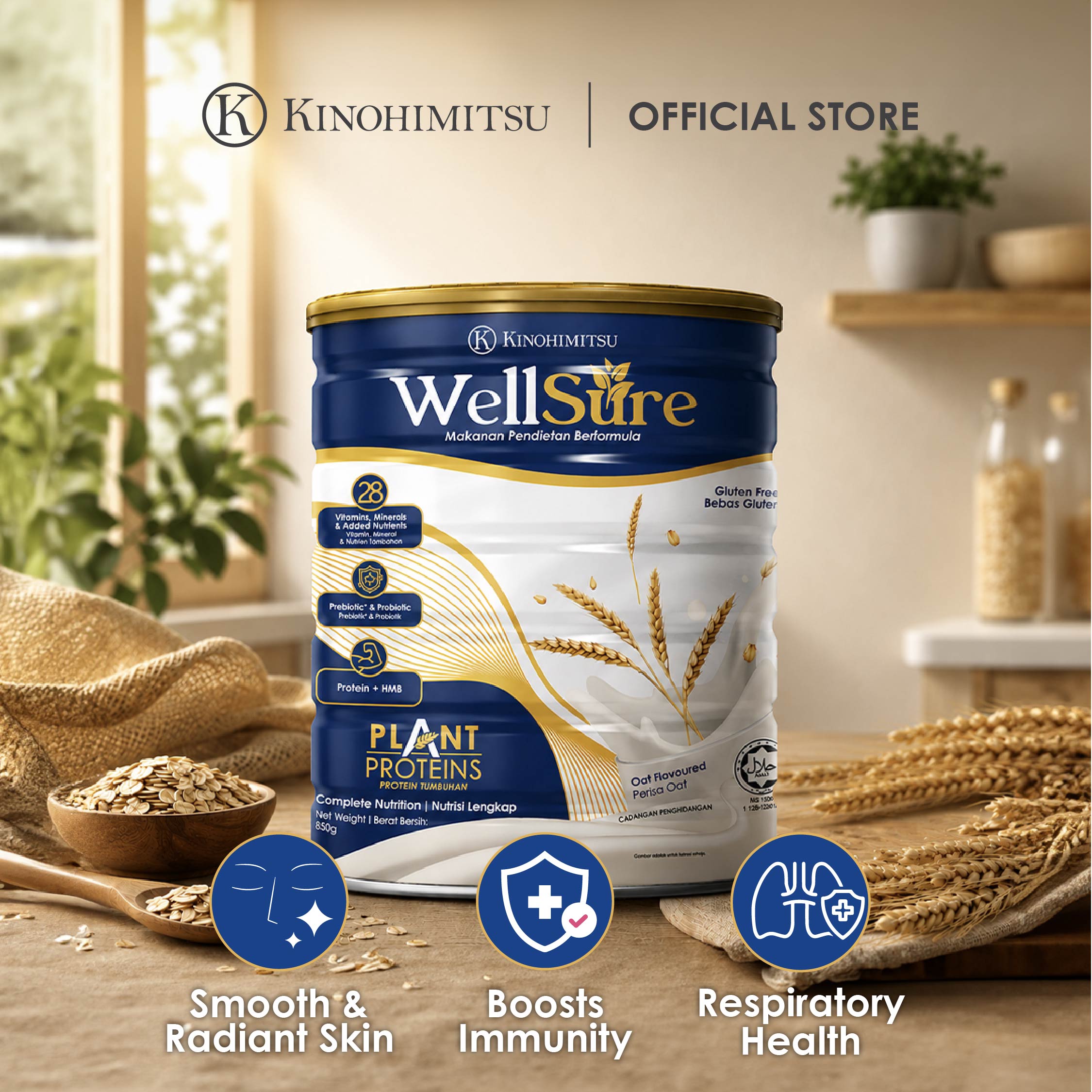 Kinohimitsu WellSure 850g | Plant Proteins Nutrition Drink | Complete ...