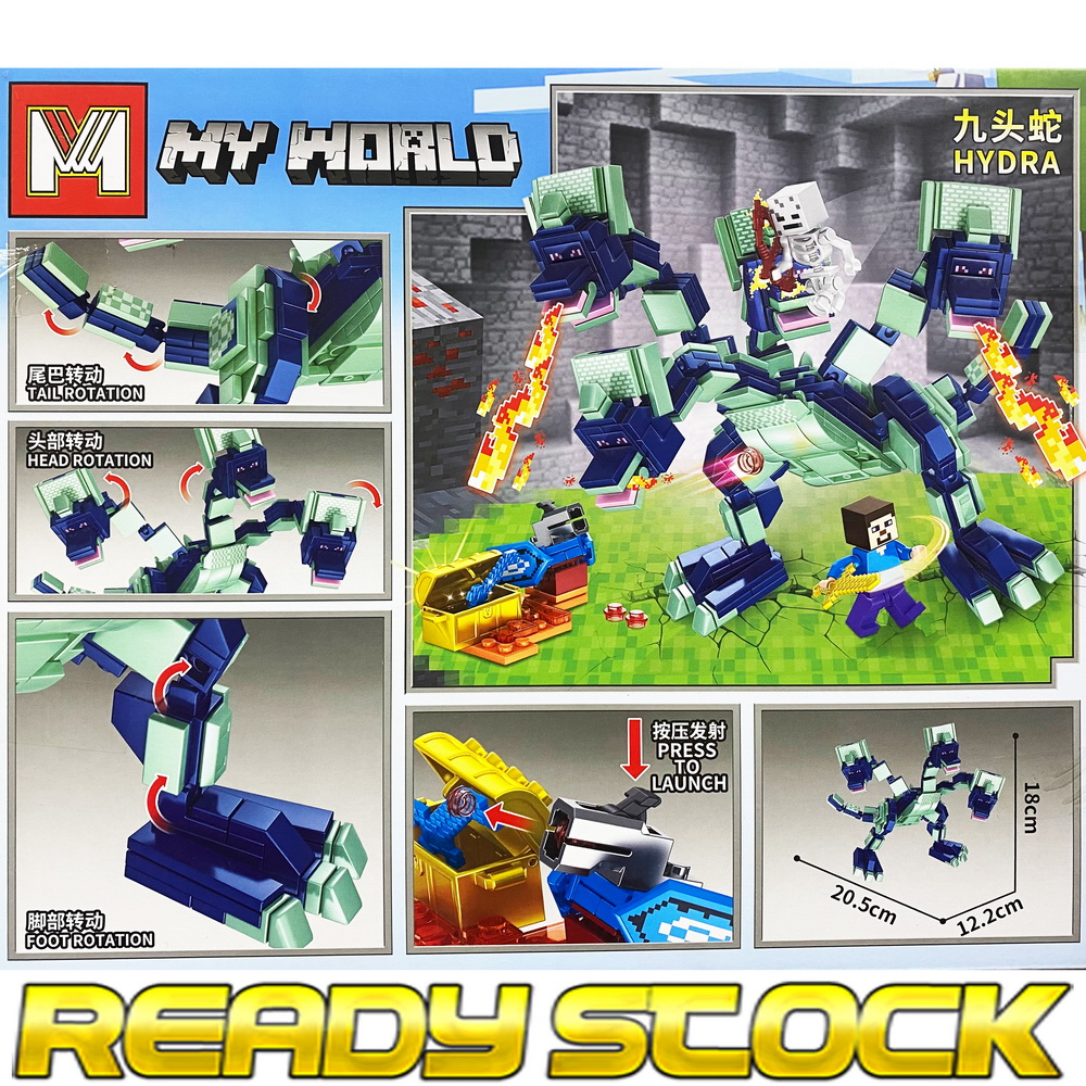 MG BLOCKS MG1125 My World Minecraft Series The Hydra Dragon Bricks 438 ...