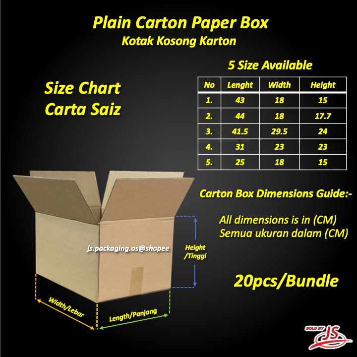 Kotak Kosong Karton Bungkusan Bundle Plain Carton Paper Box Packaging ...